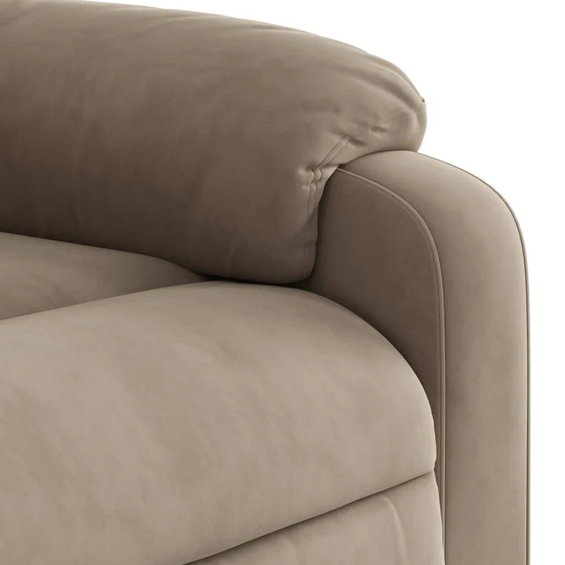 Fauteuil relax TV fonction d'inclinaison électrique très confortable en tissu microfibre taupe DEC028588