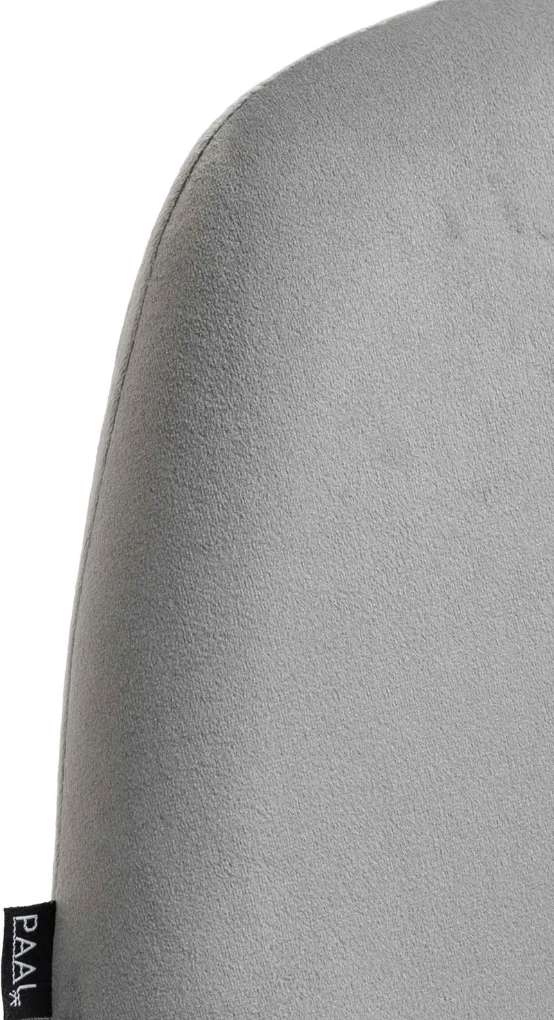 Lot de 2 tabourets de bar repose-pieds intégré revêtement velours gris structure en métal doré TDB10733