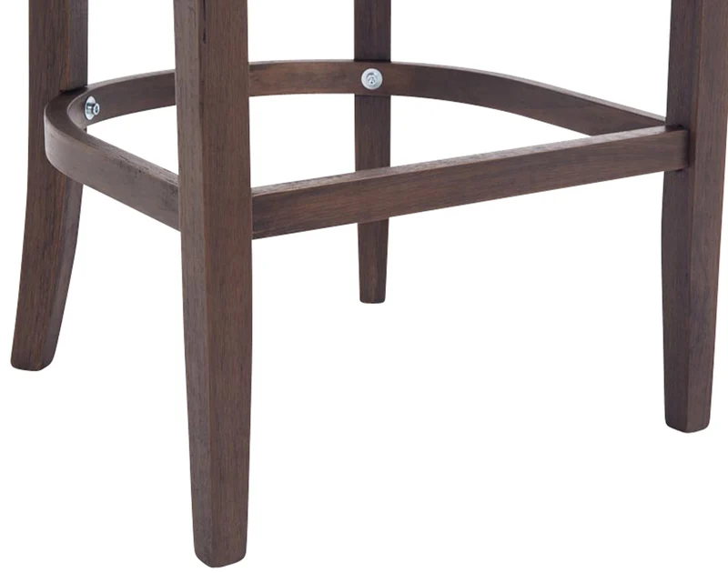 Tabouret de bar x1 assise en tissu taupe rembourré et piètement bois H 109 cm 10_0005061
