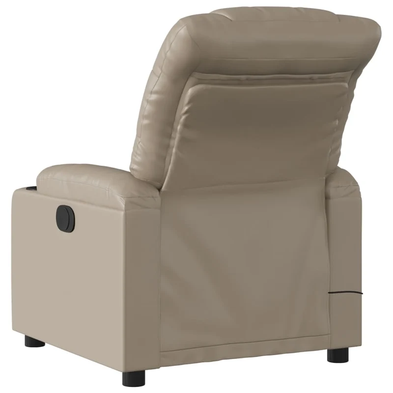 Fauteuil de relaxation TV fonction massage inclinable électrique 6 points de massage en PVC cappuccino DEC027137