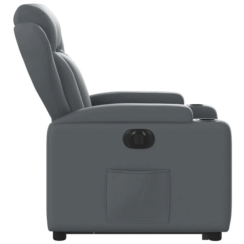 Fauteuil relax TV fonction de levage électrique très confortable en PVC gris DEC028383
