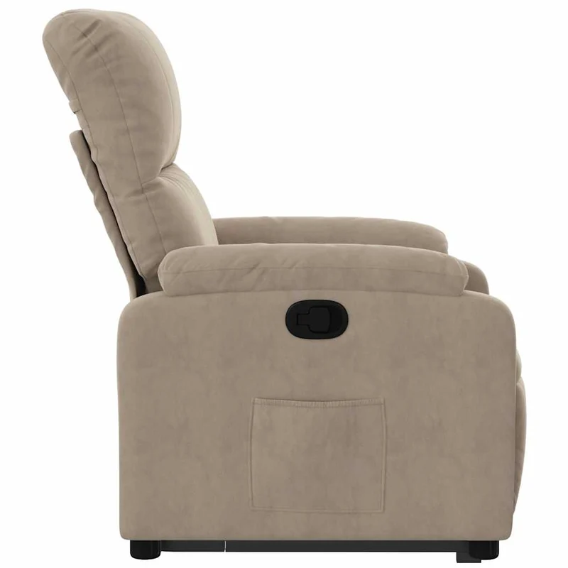 Fauteuil relax TV rembourrage confortable levage électrique en tissu microfibre couleur taupe DEC028205