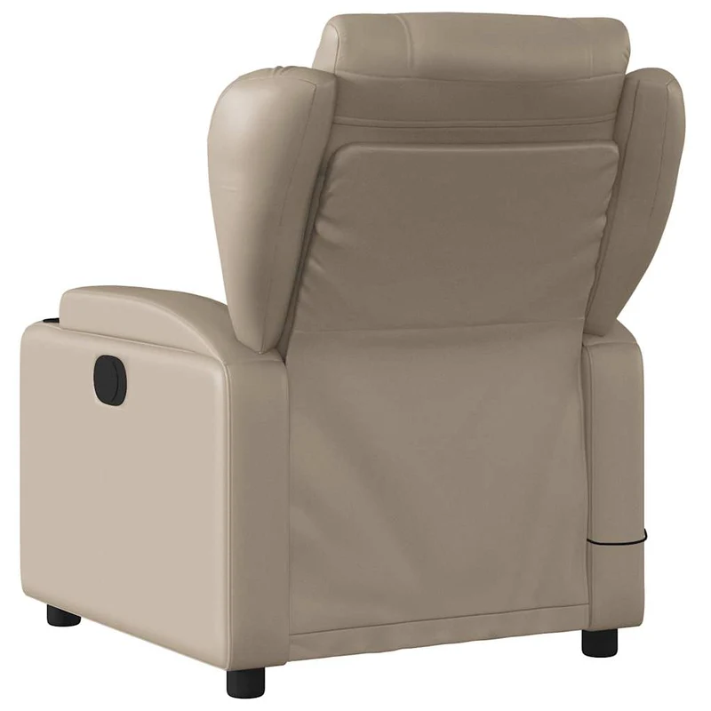 Fauteuil de relaxation TV fonction massage inclinable 6 points de massage en PVC couleur cappuccino DEC026878