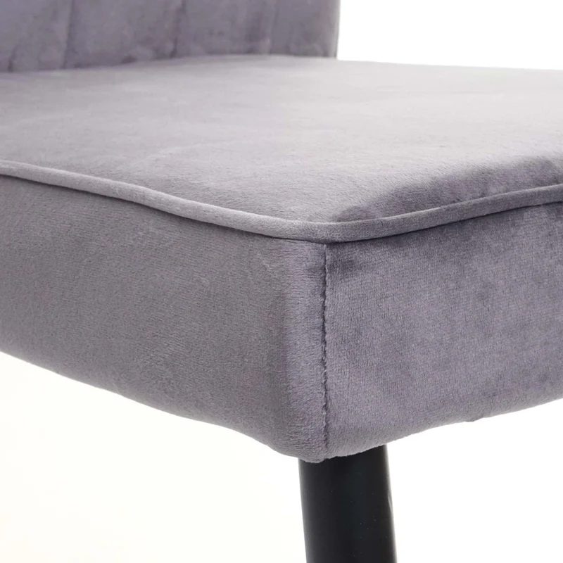 Ensemble de 6 chaises de salle à manger en velours gris foncé pieds en métal CDS04676