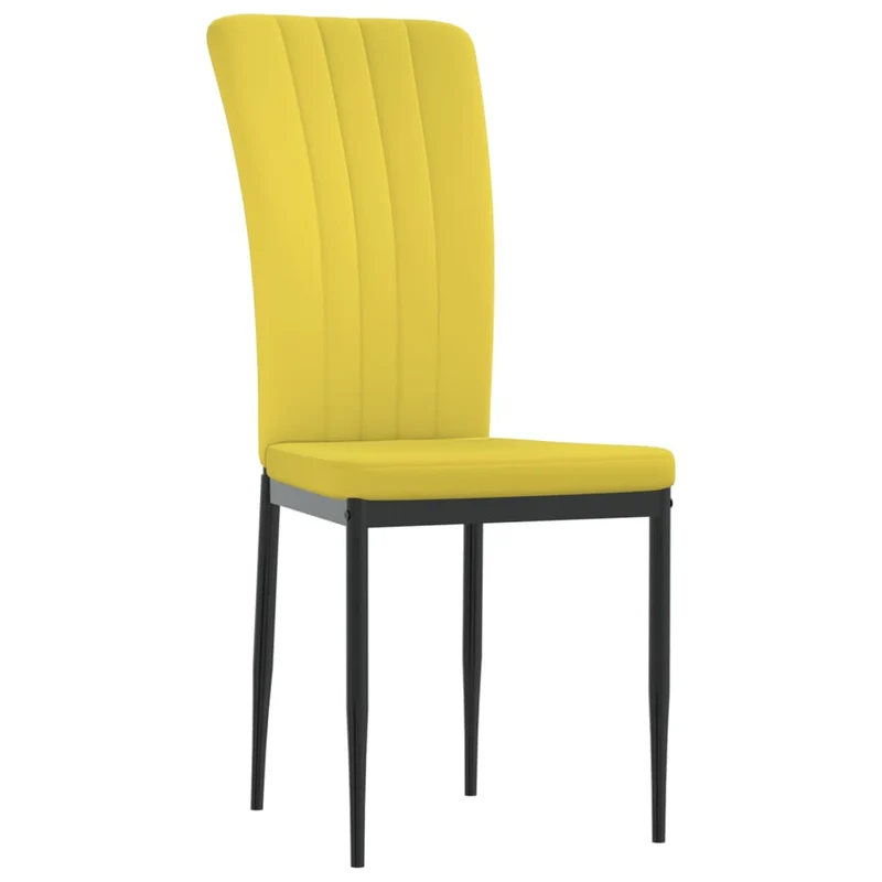 Set de 4 chaises de salle à manger en velours jaune moutarde DEC025635