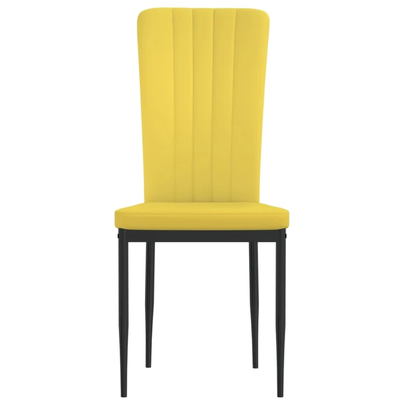 Set de 4 chaises de salle à manger en velours jaune moutarde DEC025635