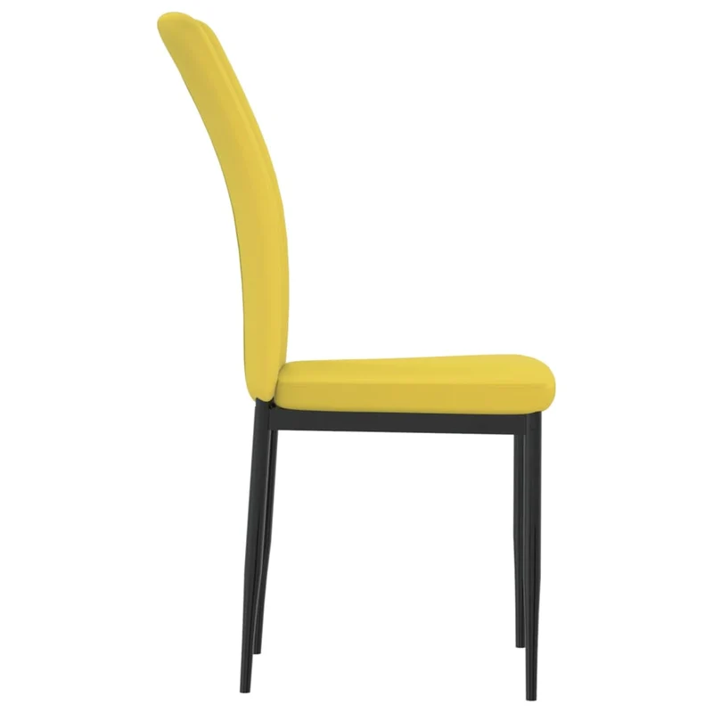 Set de 4 chaises de salle à manger en velours jaune moutarde DEC025635