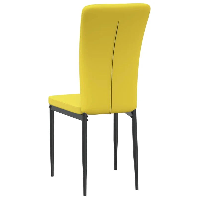 Set de 4 chaises de salle à manger en velours jaune moutarde DEC025635