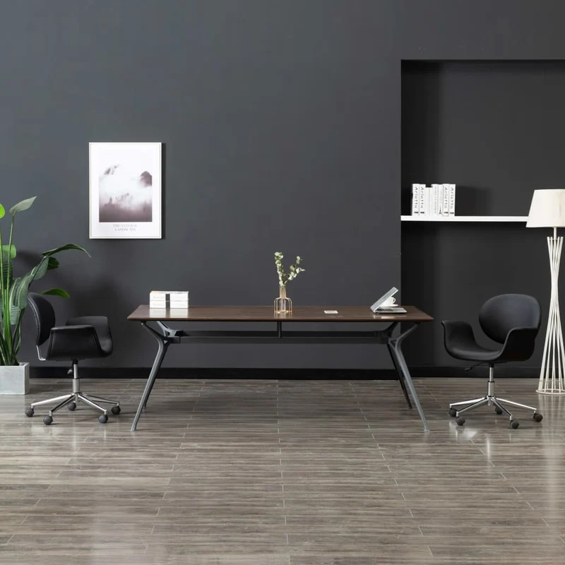 Lot de 2 chaises de salle à manger cuisine design contemporain synthétique noir CDS020811