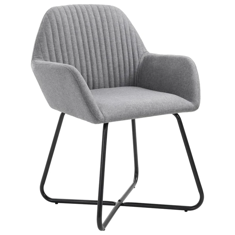 Lot de 4 chaises de salle à manger cuisine design moderne tissu gris clair CDS021522