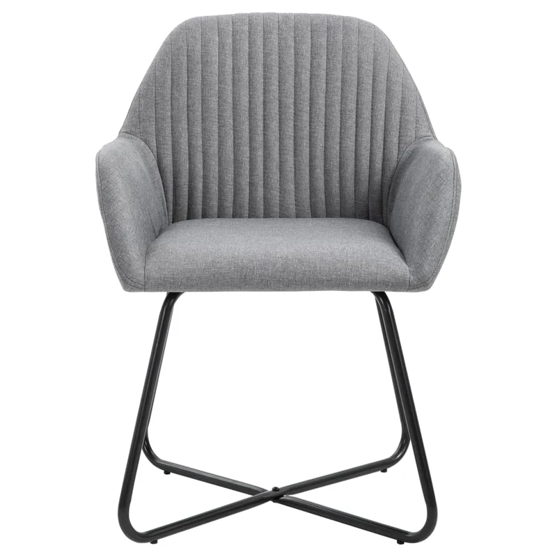 Lot de 4 chaises de salle à manger cuisine design moderne tissu gris clair CDS021522