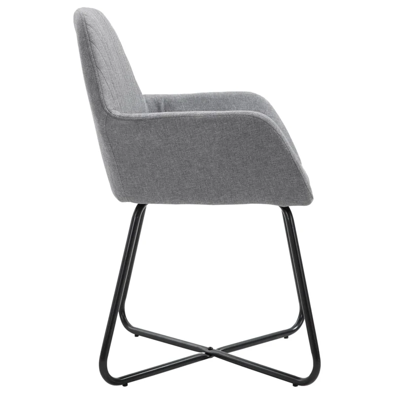 Lot de 4 chaises de salle à manger cuisine design moderne tissu gris clair CDS021522
