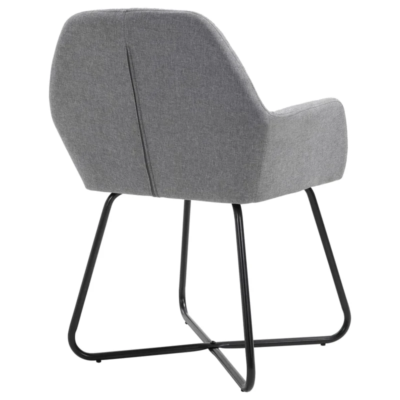 Lot de 4 chaises de salle à manger cuisine design moderne tissu gris clair CDS021522