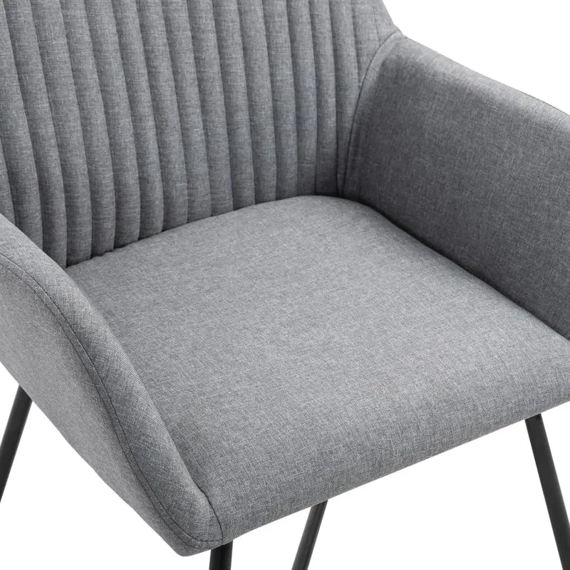 Lot de 4 chaises de salle à manger cuisine design moderne tissu gris clair CDS021522