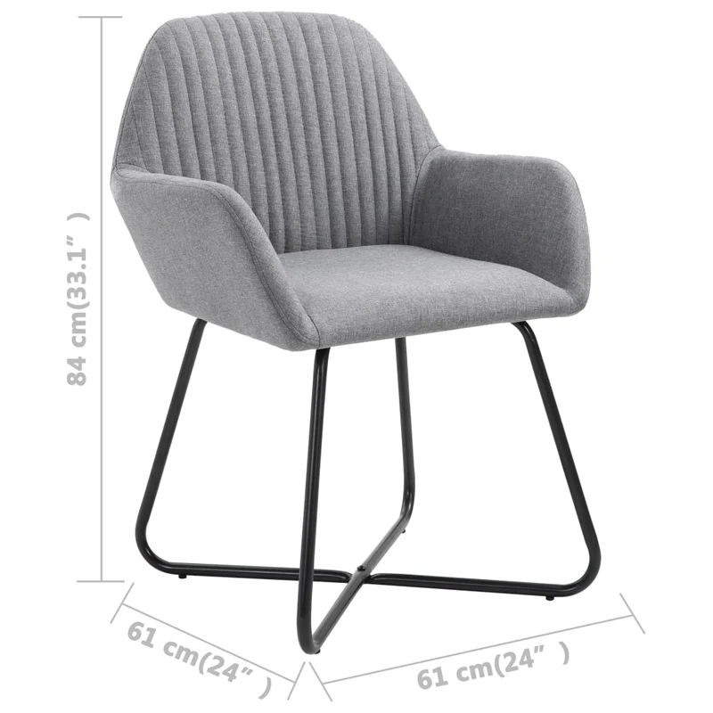 Lot de 4 chaises de salle à manger cuisine design moderne tissu gris clair CDS021522