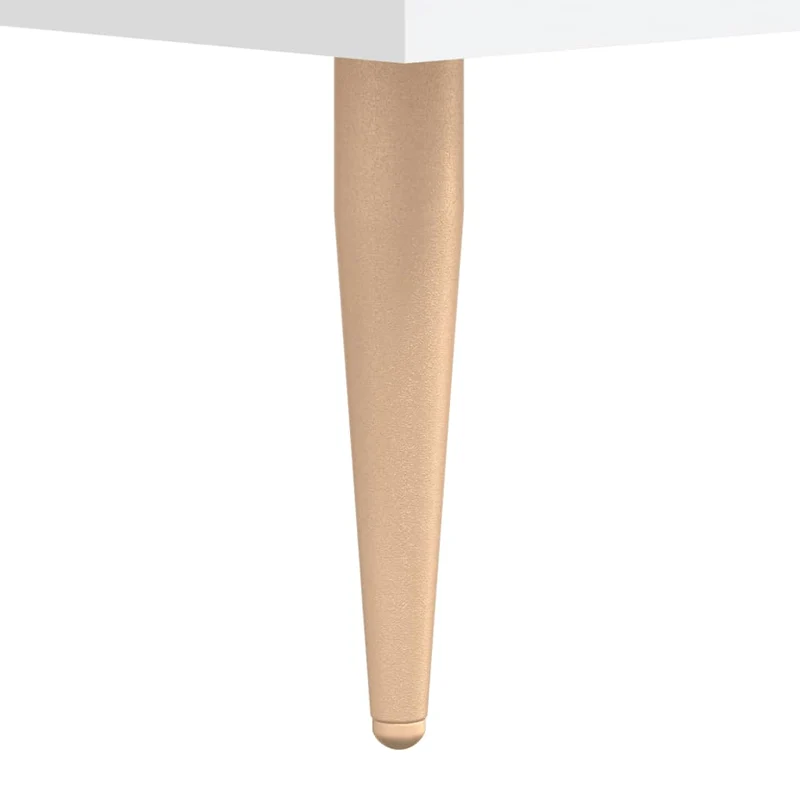 Table de chevet avec compartiment ouvert et tiroir 40 x 35 x 47,5 cm bois d’ingénierie blanc et fer DEC033355