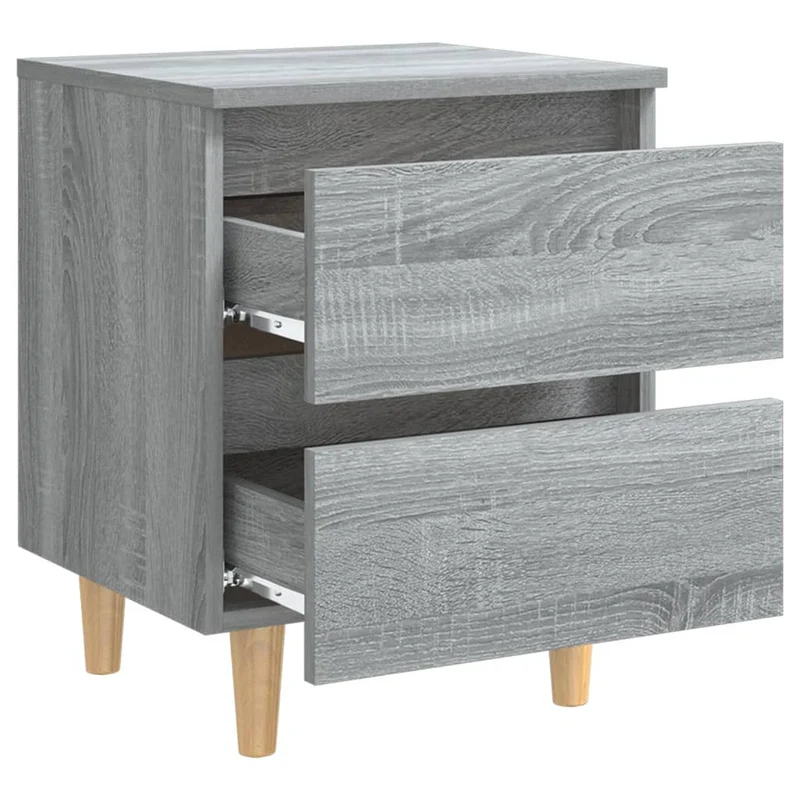Table de chevet avec pieds en bois sonoma gris 40 x 35 x 50 cm gris DEC033224