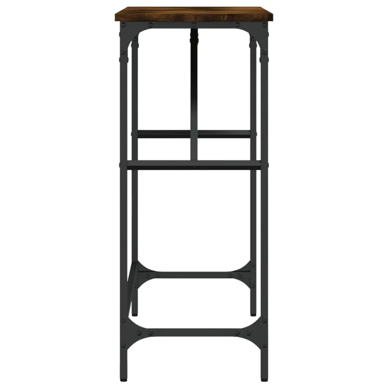 Table console style industriel 100 x 32 x 75 cm bois d'ingénierie marron et métal DEC031762