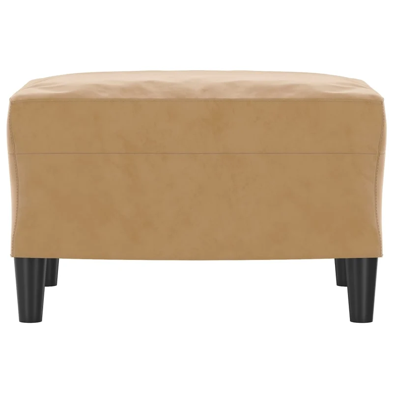 Repose-pieds tabouret 60 x 50 x 41 cm polyester marron et contreplaqué DEC030417