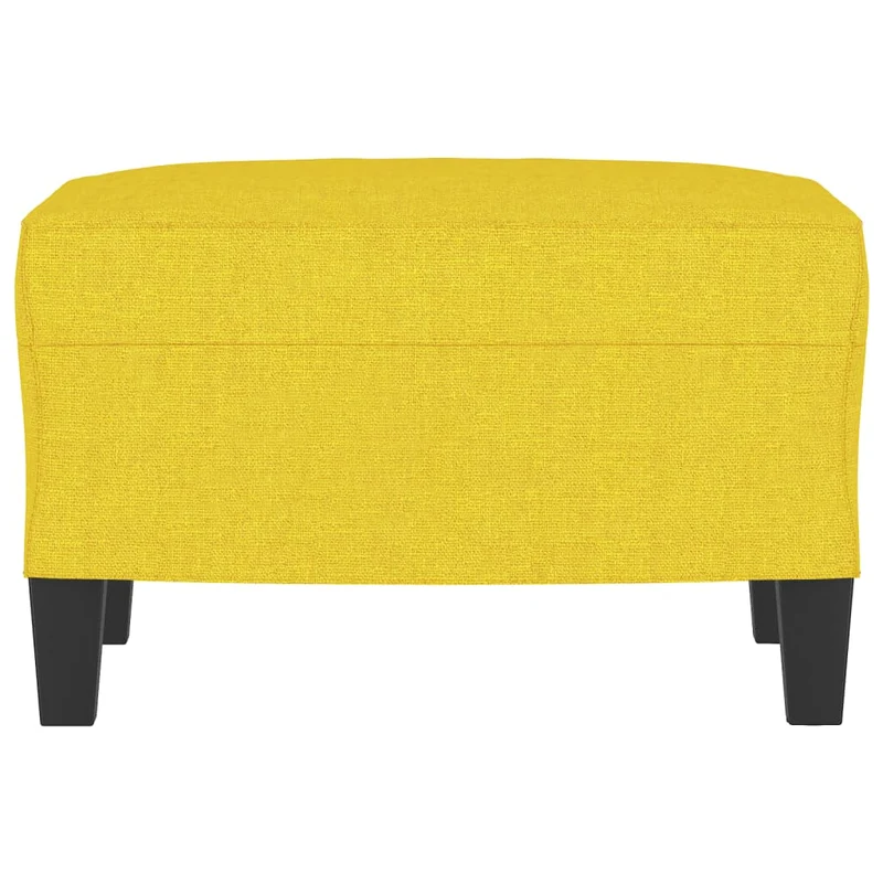 Repose-pieds tabouret 60 x 50 x 41 cm tissu jaune et contreplaqué DEC030366