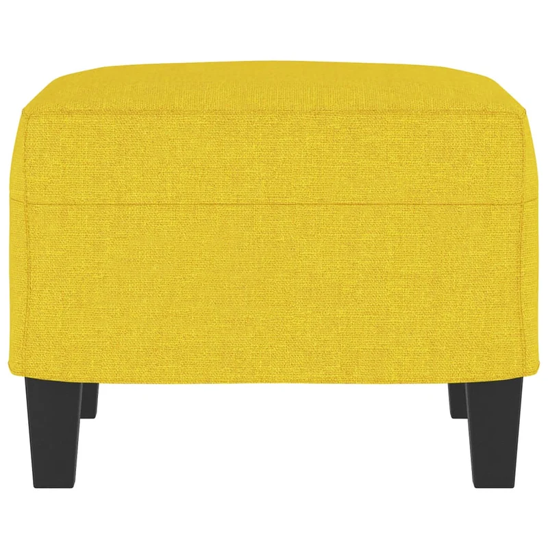 Repose-pieds tabouret 60 x 50 x 41 cm tissu jaune et contreplaqué DEC030366