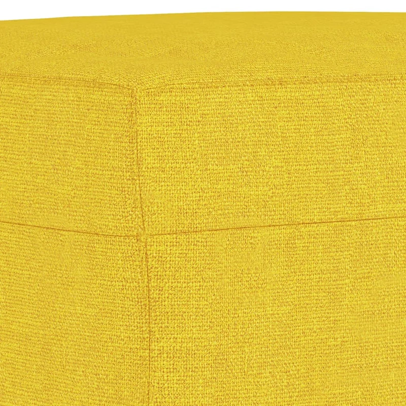 Repose-pieds tabouret 60 x 50 x 41 cm tissu jaune et contreplaqué DEC030366