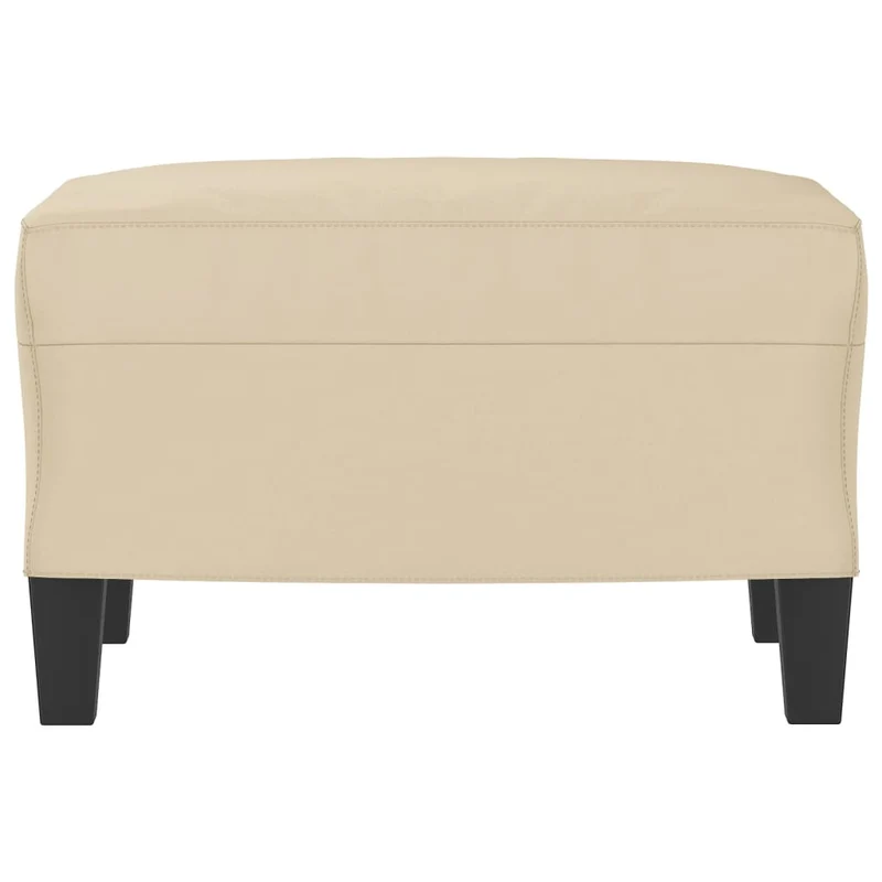 Repose-pieds tabouret 60 x 50 x 41 cm tissu microfibre crème et contreplaqué DEC030147