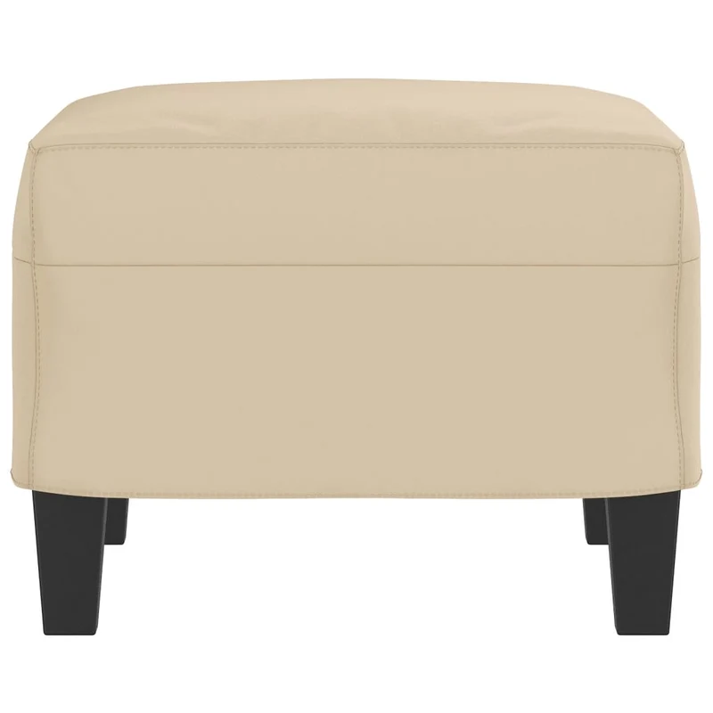 Repose-pieds tabouret 60 x 50 x 41 cm tissu microfibre crème et contreplaqué DEC030147