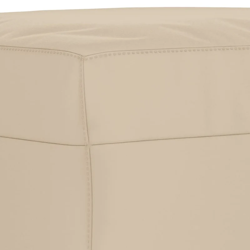 Repose-pieds tabouret 60 x 50 x 41 cm tissu microfibre crème et contreplaqué DEC030147