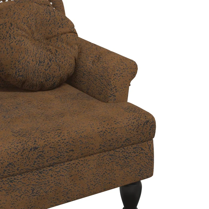 Banquette banc avec coussins et dossier capitonné 120,5 x 65 x 75 cm PVC aspect daim marron DEC024632