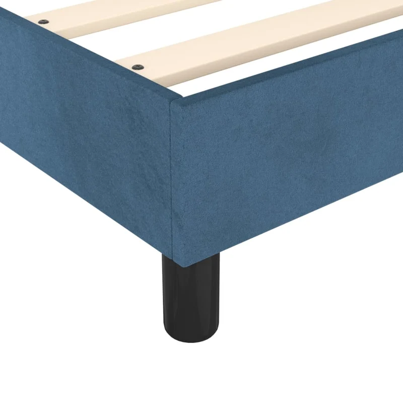 Sommier à lattes sur pieds cadre de lit 80x200 cm tissu velours bleu foncé TDL0207303