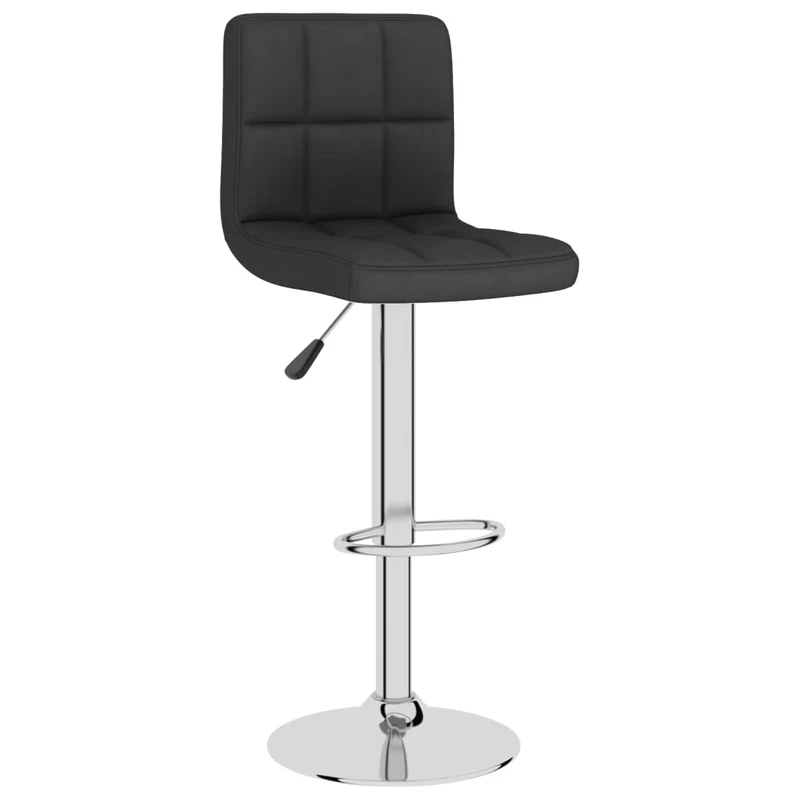 Lot de 2 tabourets de bar chaises hautes avec dossier en tissu noir et acier DEC029821