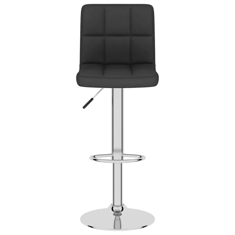 Lot de 2 tabourets de bar chaises hautes avec dossier en tissu noir et acier DEC029821