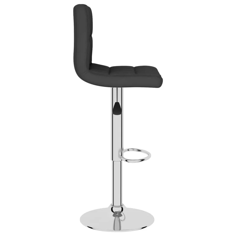 Lot de 2 tabourets de bar chaises hautes avec dossier en tissu noir et acier DEC029821