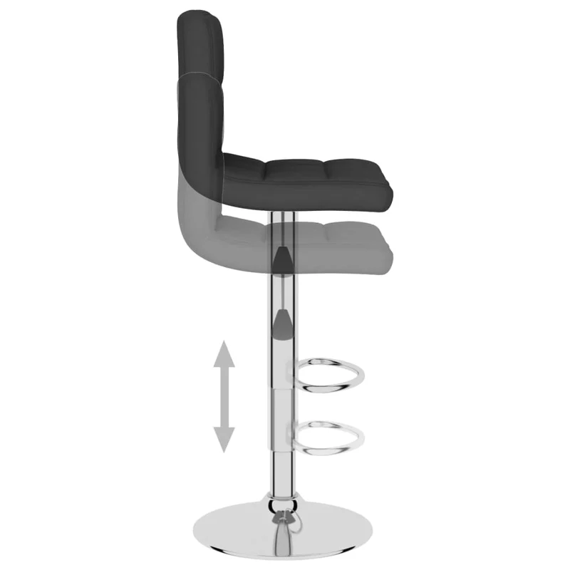 Lot de 2 tabourets de bar chaises hautes avec dossier en tissu noir et acier DEC029821