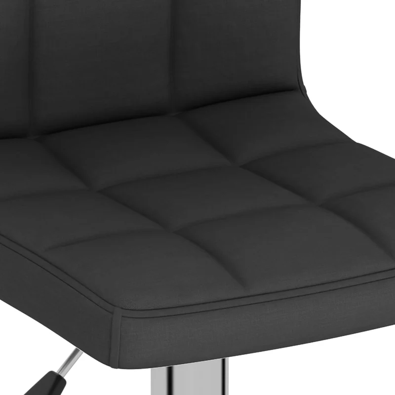 Lot de 2 tabourets de bar chaises hautes avec dossier en tissu noir et acier DEC029821