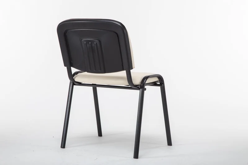 Chaise visiteur assise rembourrée en synthétique crème BUR10072