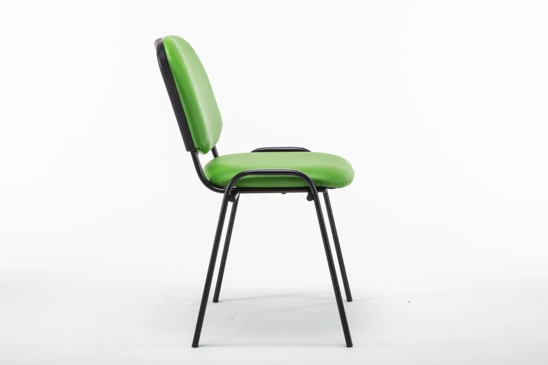 Chaise visiteur assise rembourrée en synthétique vert BUR10073
