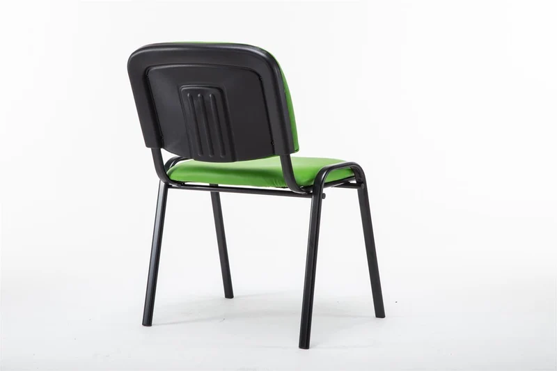 Chaise visiteur assise rembourrée en synthétique vert BUR10073