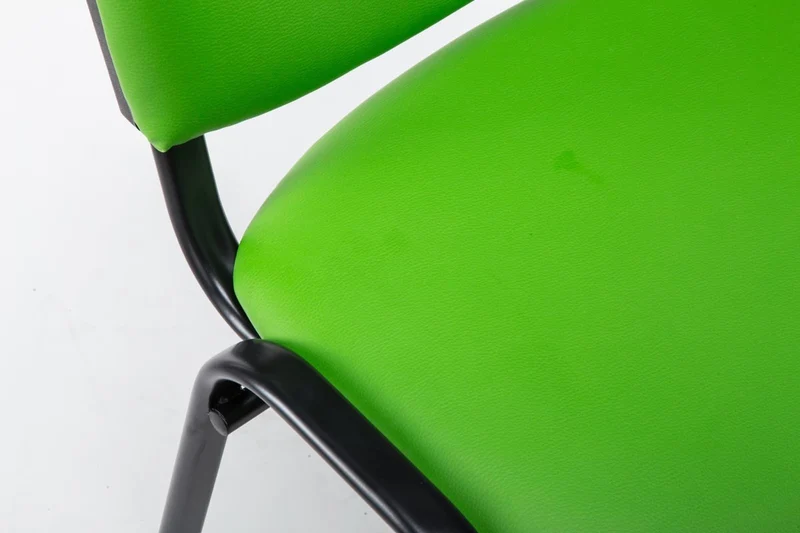 Chaise visiteur assise rembourrée en synthétique vert BUR10073