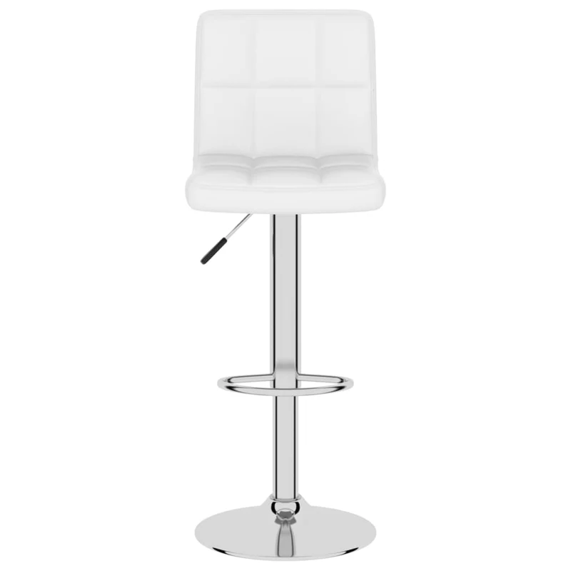 Tabouret de bar x1 chaise haute avec dossier en PVC blanc et acier DEC029449