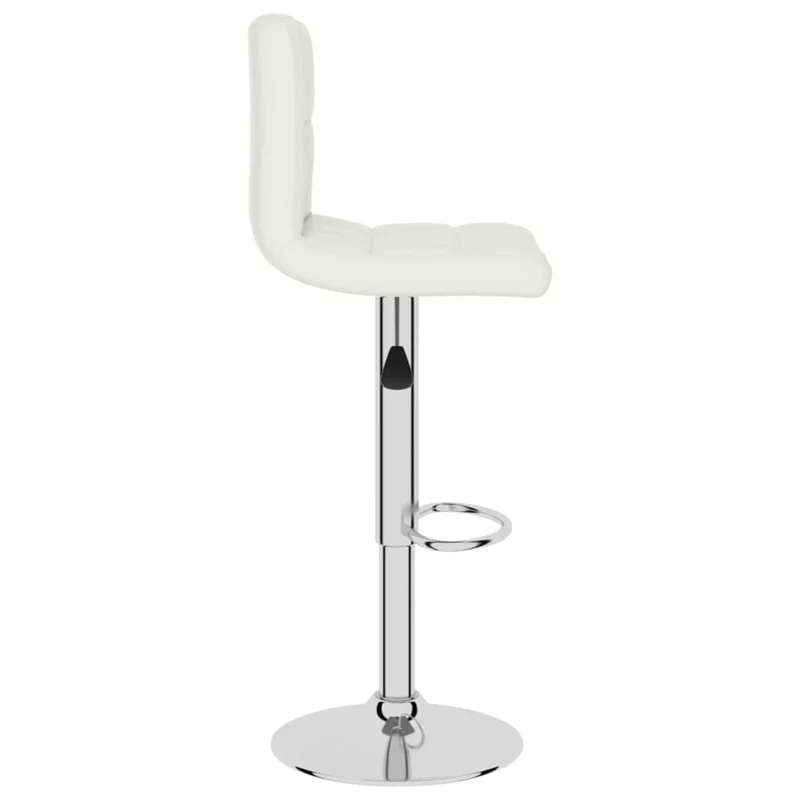 Tabouret de bar x1 chaise haute avec dossier en PVC blanc et acier DEC029449