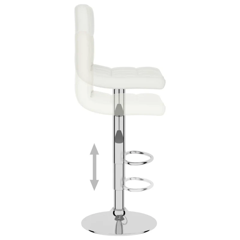 Tabouret de bar x1 chaise haute avec dossier en PVC blanc et acier DEC029449