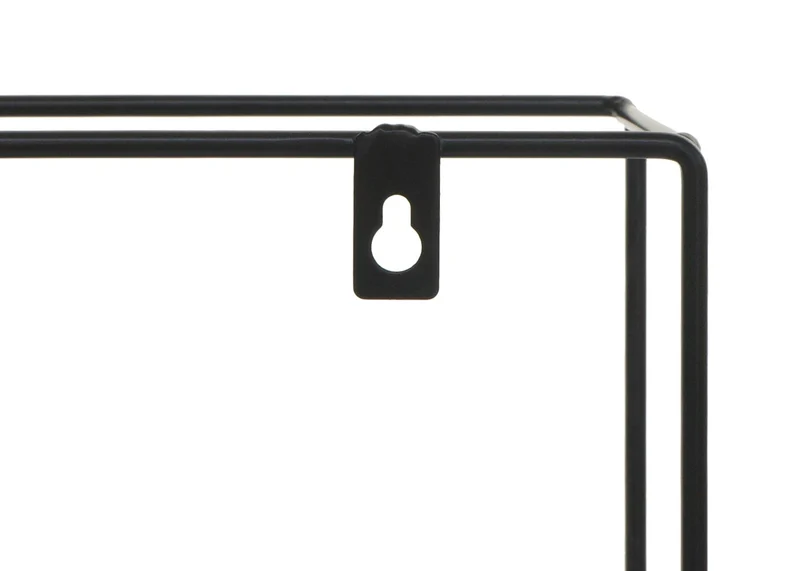 Étagère murale suspendue 4 niveaux en métal et bois gris foncé design industriel 51 x 40 x 11 cm 04_0008665