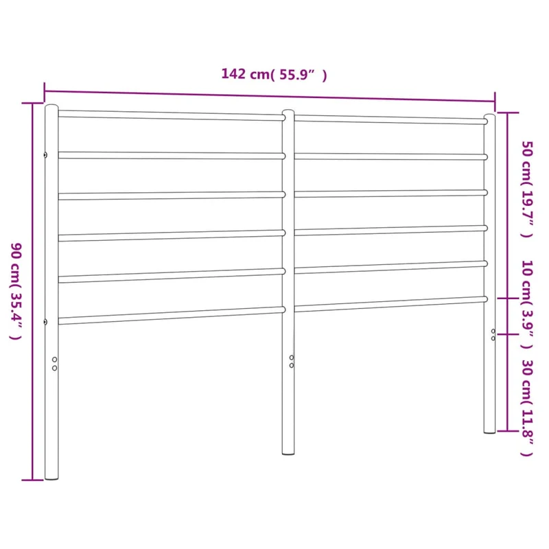 Tête de lit accessoire couchage chambre à coucher meuble 135 cm métal blanc TDL0202482