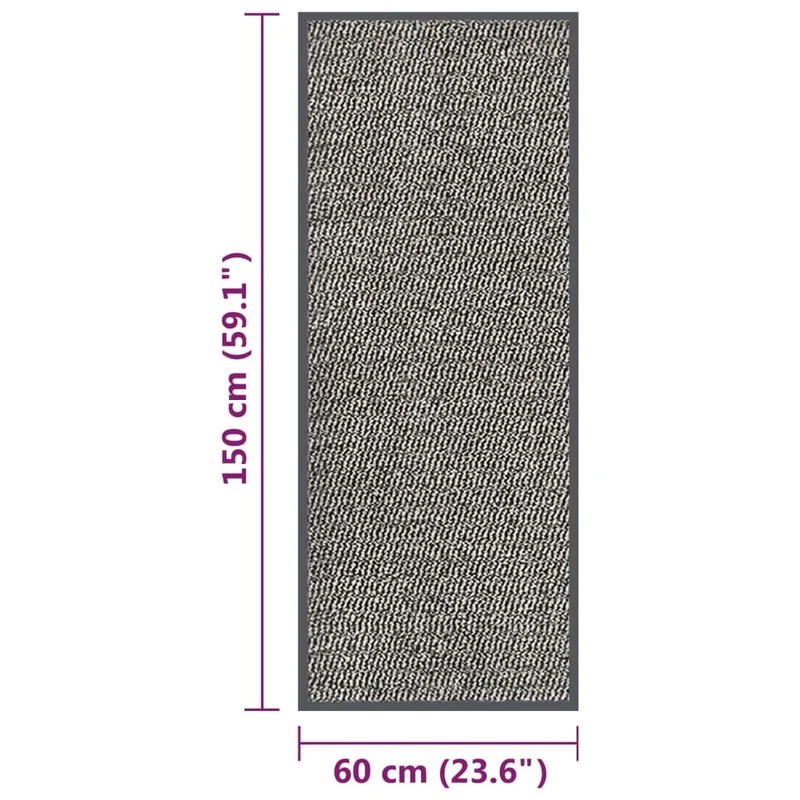 Paillasson touffeté 60 x 150 cm PP marron clair et caoutchouc antidérapant DEC040666