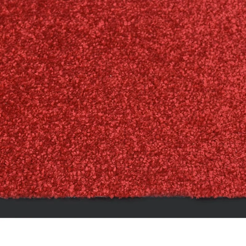 Paillasson de porte d'entrée 60 x 80 cm PP rouge et vinyle antidérapant DEC040659
