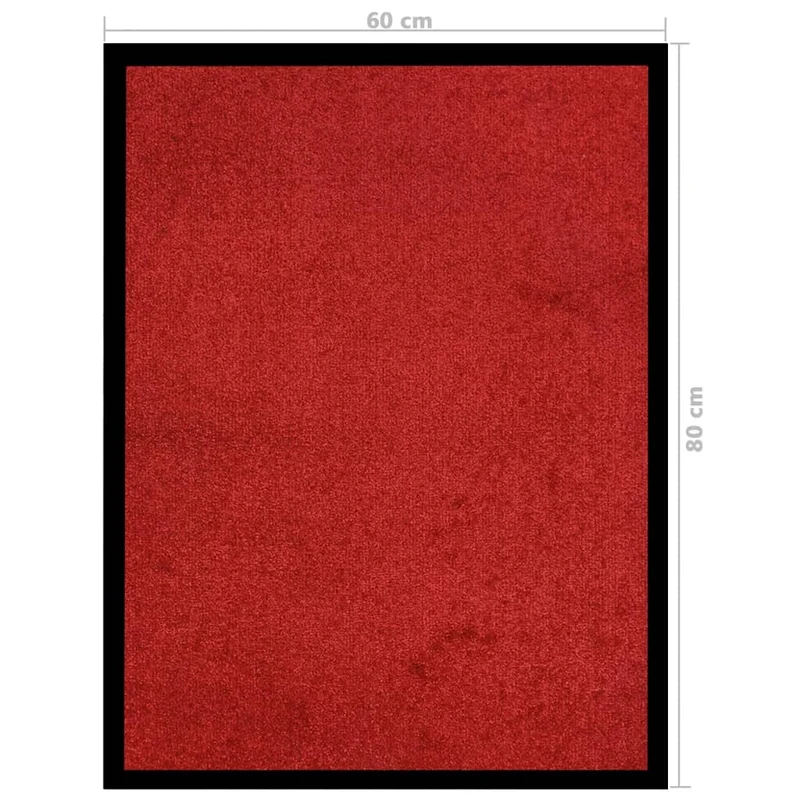 Paillasson de porte d'entrée 60 x 80 cm PP rouge et vinyle antidérapant DEC040659