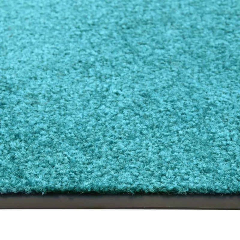 Paillasson lavable 120 x 180 cm polyamide Turquoise PVC antidérapant DEC040612
