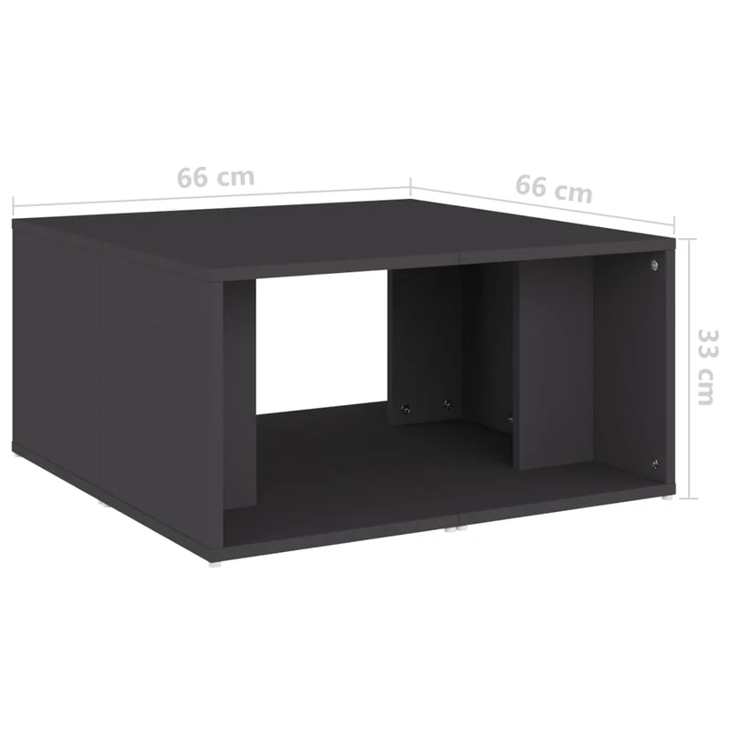 Set de 4 tables basses 33 x 33 x 33 cm bois d'ingénierie gris DEC040458